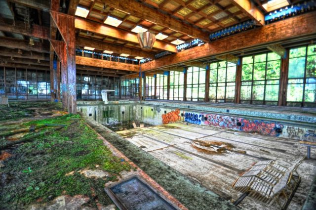 Crumbling Away Under A Mass Of Vegetation Inside The Abandoned Grossinger S Catskill Resort