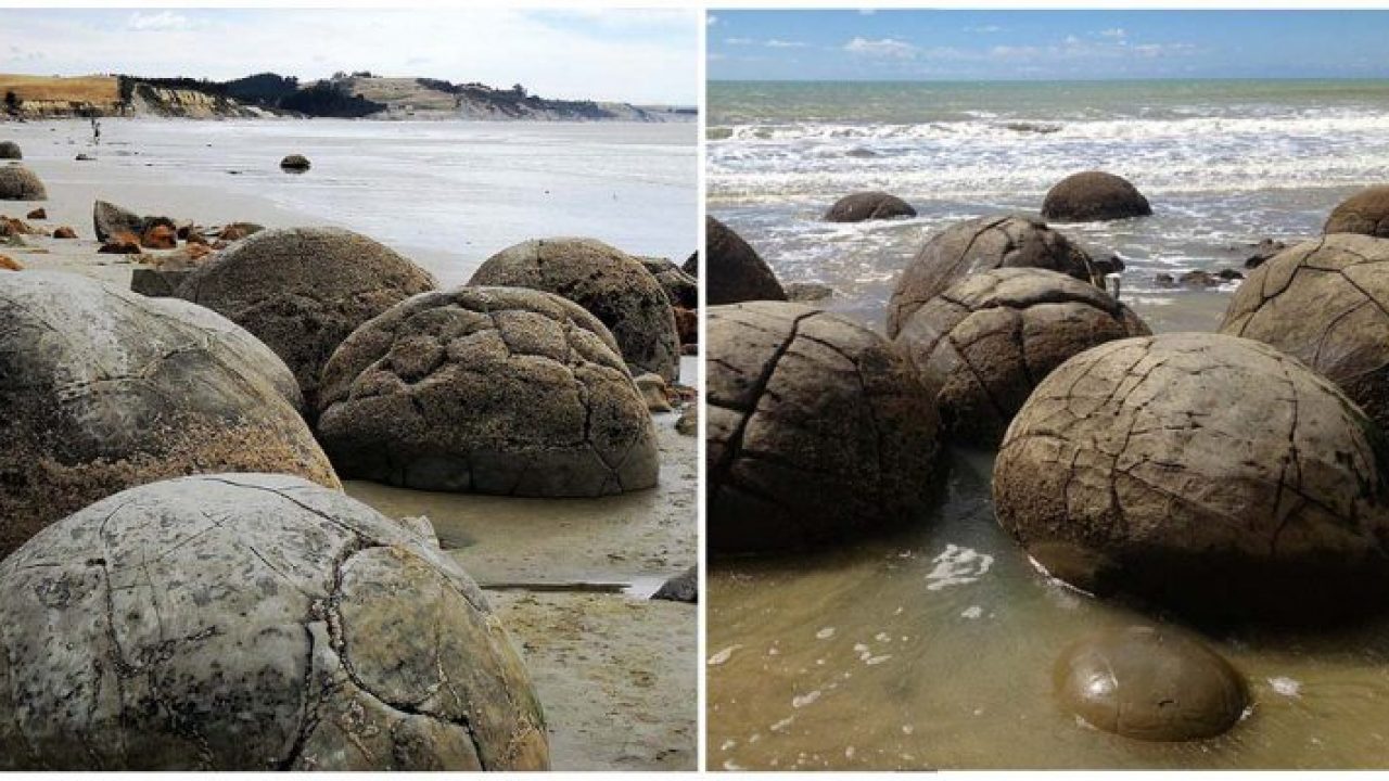 Formed 60 Million Years Ago The Moeraki Boulders Are Unusually Large And Spherical Boulders In New Zeland