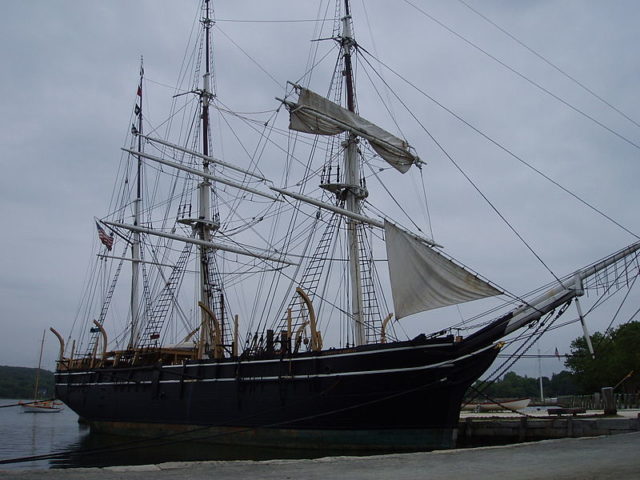  Der Walfänger Charles W. Morgan im Mystic Seaport, Connecticut.