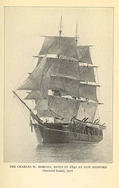 Charles W. Morgan, construit în 1841 la New Bedford, Outward bound, 1918