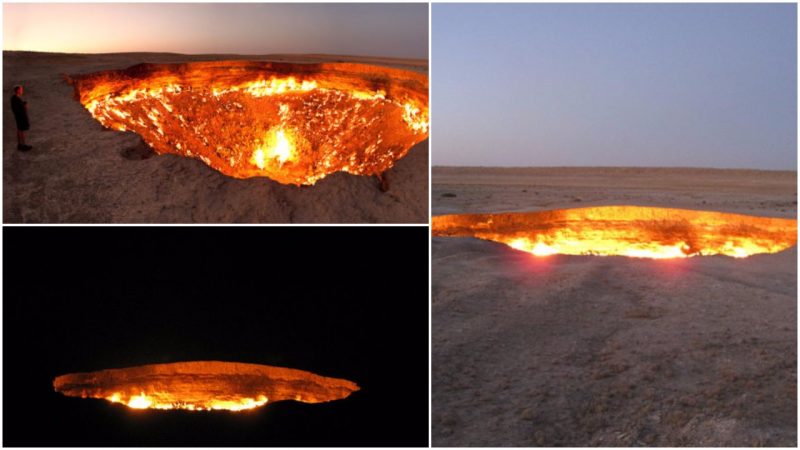 Darvaza Gas Crater Also Known As The Door To Hell Is A Fiery