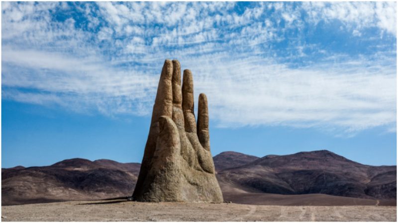 desert driest atacama earth place hand giant reaching sky