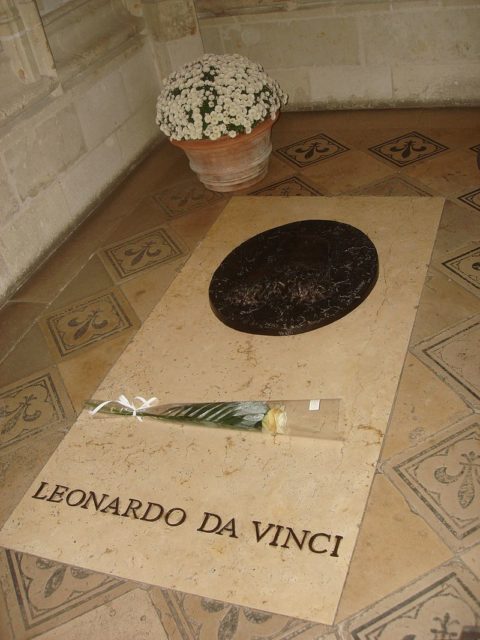Leonardovy ostatky byly přeneseny z kostela sv.Florentina do kaple Saint-Hubert Foto Kredit