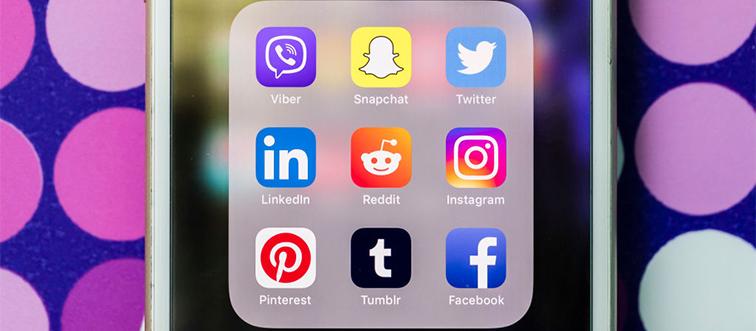 social media apps on an iphone