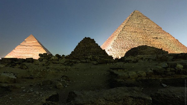 Top View of Egyptian Pyramids