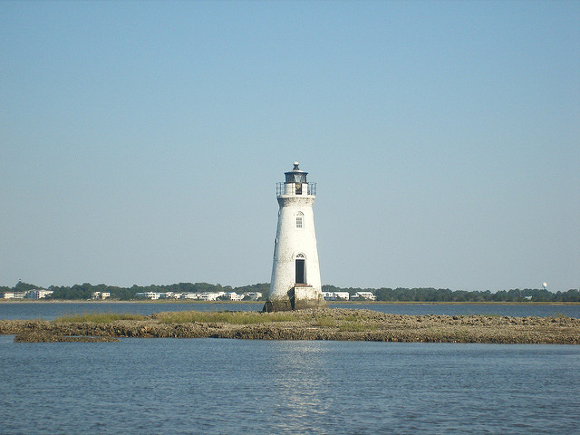 The Cockspur Lighthouse is one of the five surviving historic ...