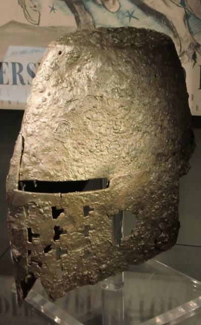 Surviving examples of the great helm- helmet of the High Middle Ages ...