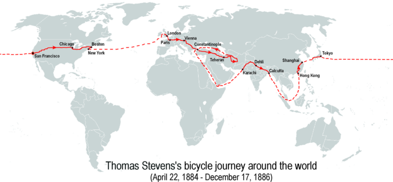 thomas stevens around the world on a bicycle