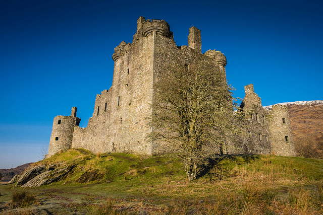 The ruins of a Scottish castle which was struck by lightning and ...