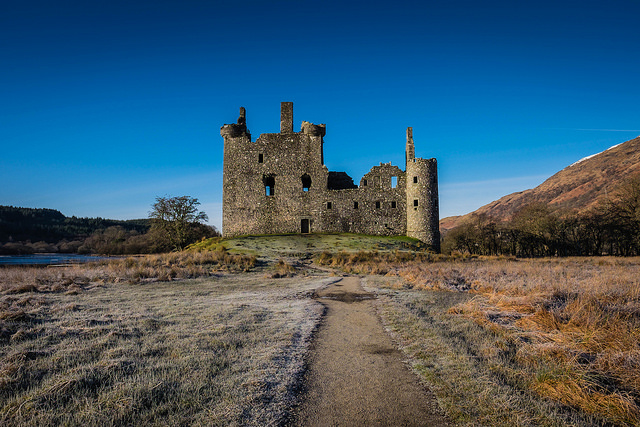 The ruins of a Scottish castle which was struck by lightning and ...