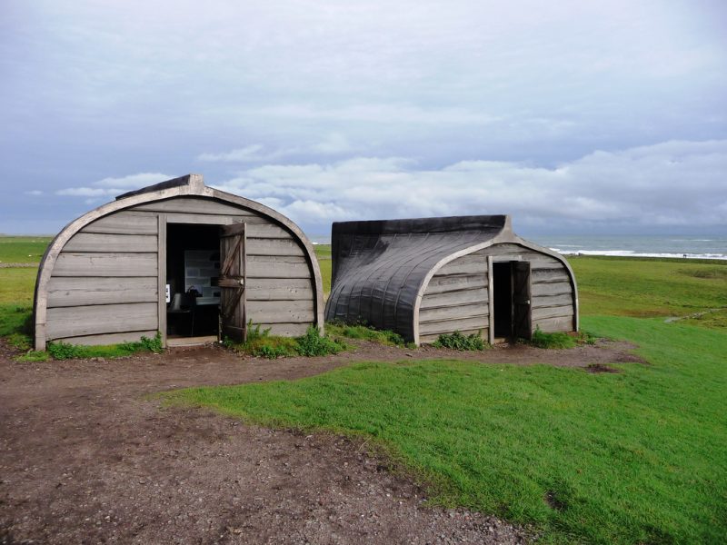 The Holy Island of Lindisfarne's traditional sheds, made of upturned ...