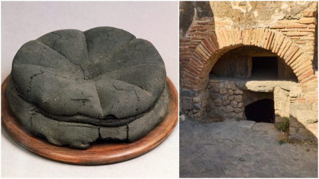 2000-year-old preserved loaf of bread found in the ruins of Pompeii