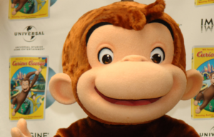 Curious George mascot head.