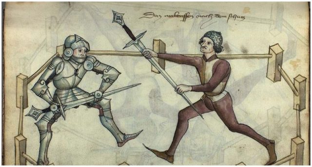 european sword fighting stance