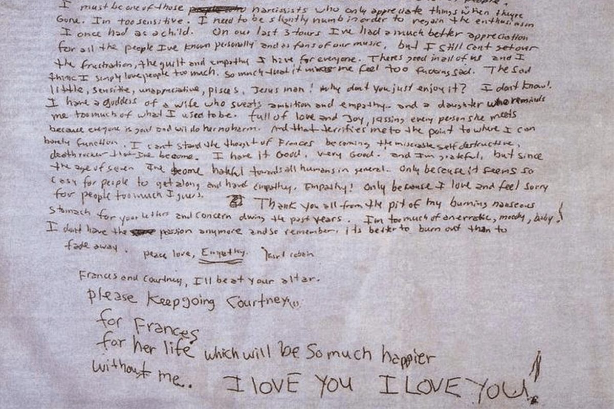 Kurt Cobain Suicide Letter Transcript: Unraveling The Final Words Of A ...