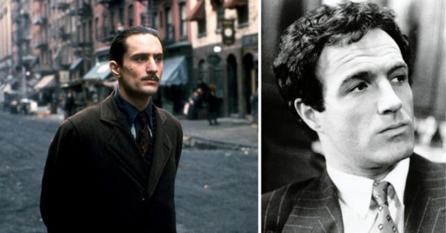 Robert De Niro as Vito Corleone in 'The Godfather: Part II' + James Caan as Sonny Corleone in 'The Godfather'