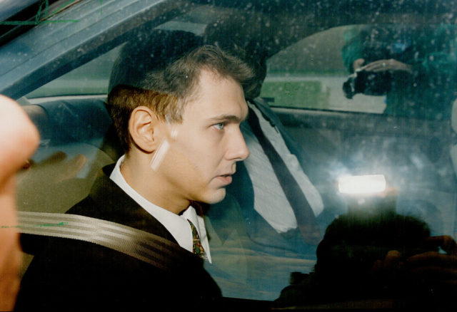 Paul Bernardo in the back of a car