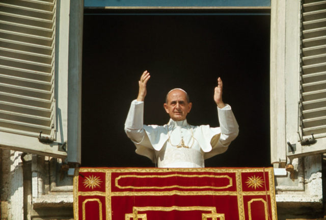 Pope Paul VI at his study window 