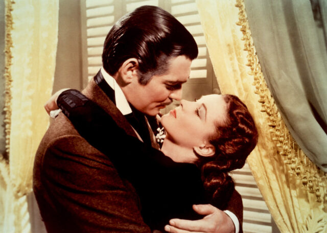 Clark Gable and Vivien Leigh as Rhett Butler and Scarlett O'Hara in 'Gone with the Wind'