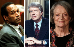 OJ Simpson sitting in a courtroom + Jimmy Carter sitting at his desk in the Oval Office + Portrait of Maggie Smith