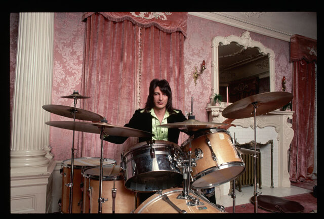 John Barbata sitting at a drum set
