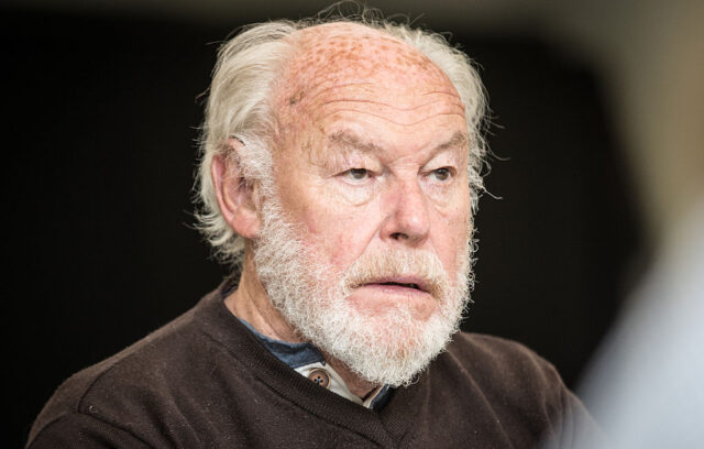 Close-up of Timothy West's face