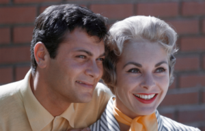 Portrait of Tony Curtis and Janet Leigh.