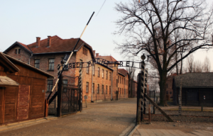 Entrance to Auschwitz.