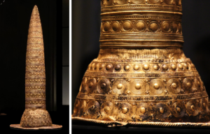 A full shot of the Berlin Gold Hat and a close-up.