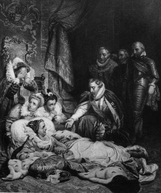 Queen Elizabeth I on her deathbed.
