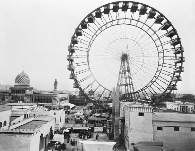 The Ferris wheel at the Columbian Exposition.