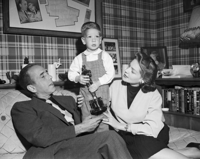 Humphrey Bogart, Lauren Bacall, and their son Stephen.