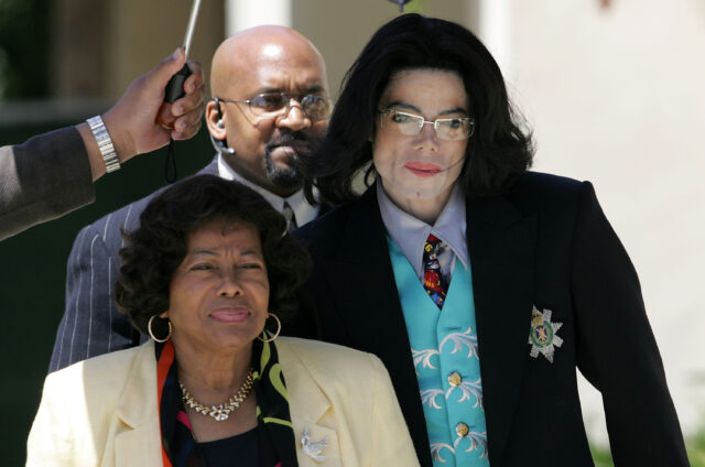 Michael Jackson and his mother.