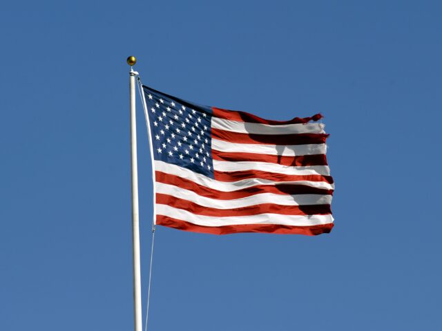 An American flag waving.