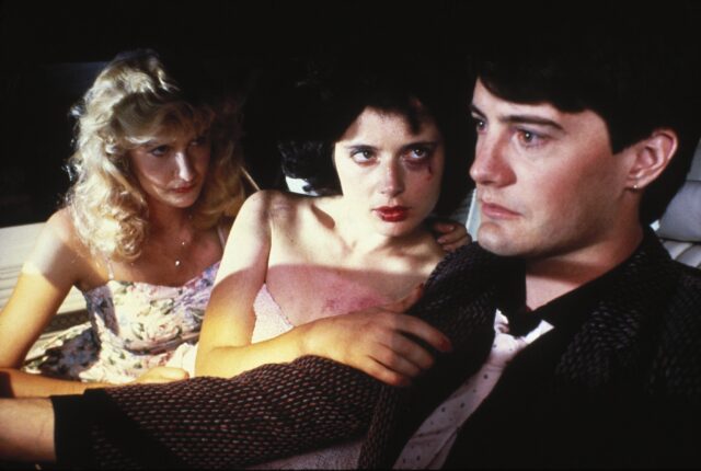 Laura Dern, Isabella Rosselini and Kyle MacLachlan as Sandy Williams, Dorothy Vallens and Jeffrey Beaumont in 'Blue Velvet'