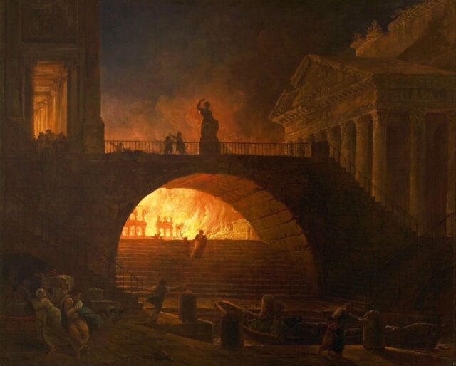 Illustration of the Great Fire of Rome.