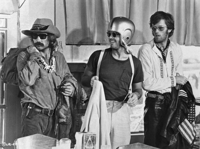 Dennis Hopper, Jack Nicholson, and Peter Fonda in 'Easy Rider.'