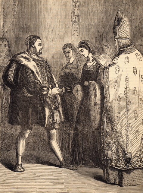 Illustration of Catherine Parr's marriage to King Henry VIII