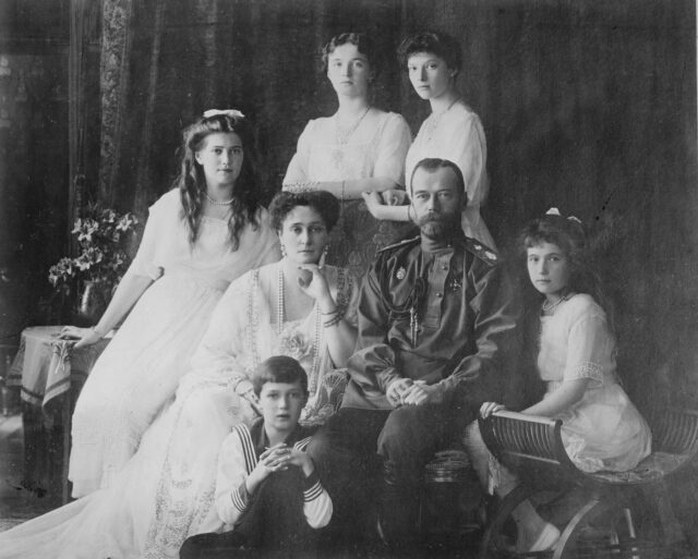 A portrait of the Romanov family.