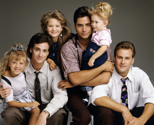 Select cast from 'Full House,' including Jodie Sweetin, Bob Saget, Candace Cameron, John Stamos, one of the Olsen twins, and Dave Coulier.