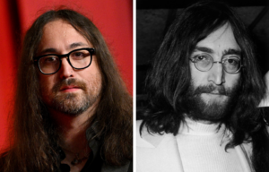 Headshots of Sean Lennon and John Lennon.