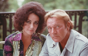 Headshot of Elizabeth Taylor and Richard Burton.