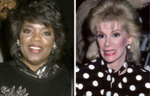 Headshots of Oprah Winfrey and Joan Rivers.