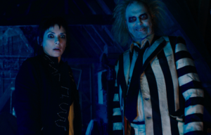 Winona Ryder and Michael Keaton as Lydia Deetz and Beetlejuice in 'Beetlejuice Beetlejuice'