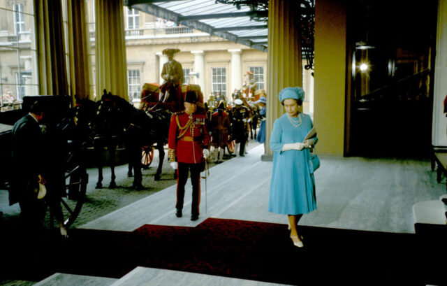 Queen Elizabeth II walking into St. Paul's Cathedral