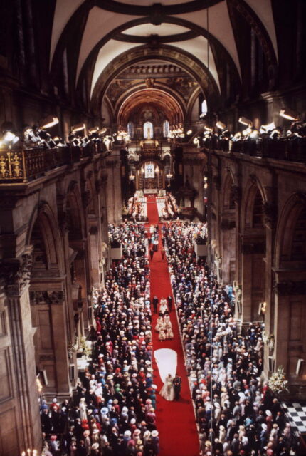 Overhead view of the interior of St. Paul's Cathedral