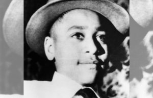 Emmett Till wearing a hat.