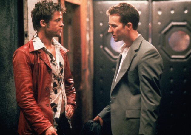 Brad Pitt and Edward Norton as Tyler Durden and Jack in 'Fight Club'