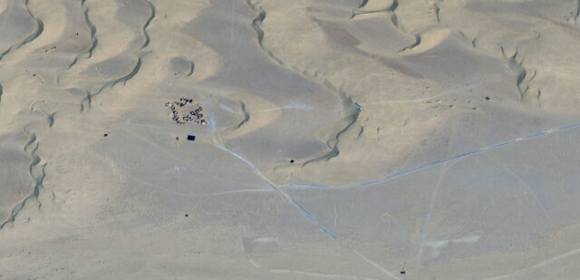 Aerial view of the 'Star Wars' set in the Tunisian desert.