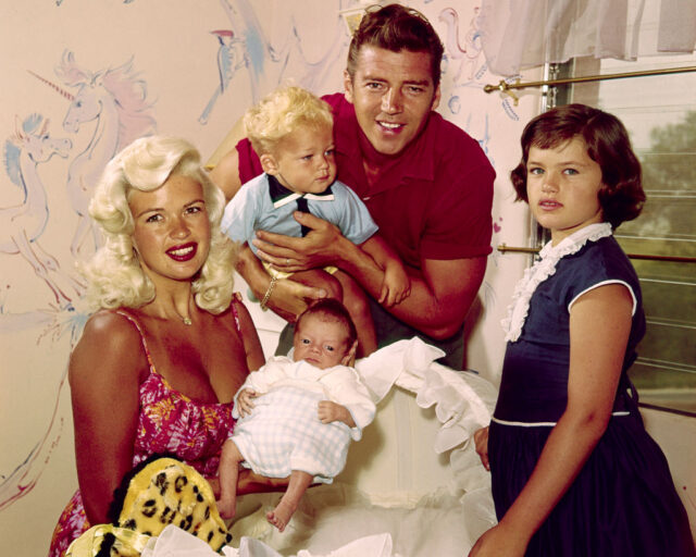 Portrait of Jayne Mansfield, Mickey Hargitay and three of Manfield's children